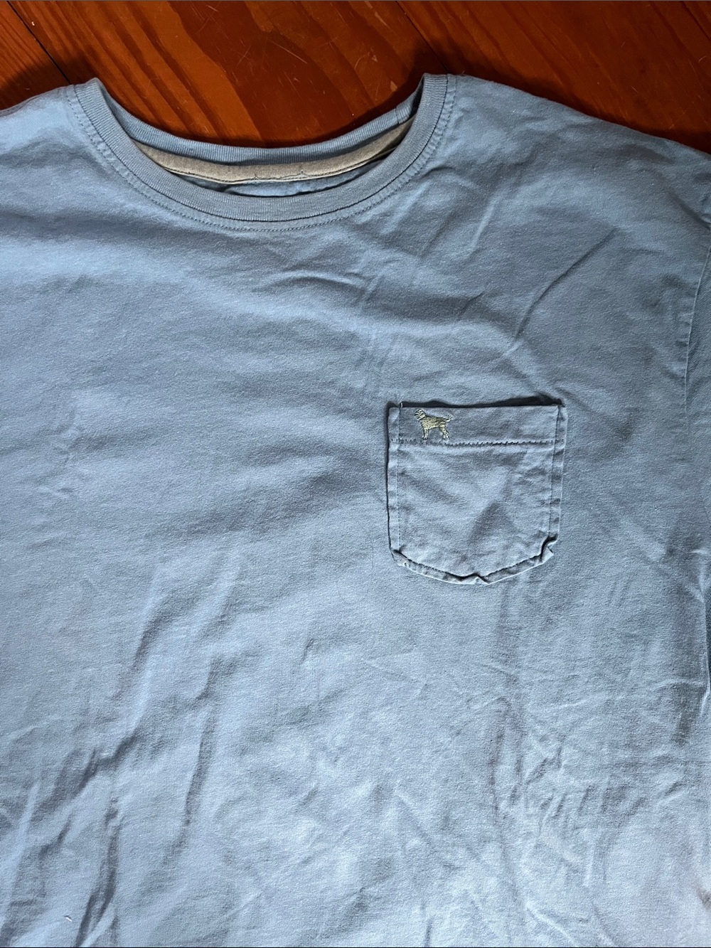 The Black Dog Light Blue Crewneck Pocket Tee